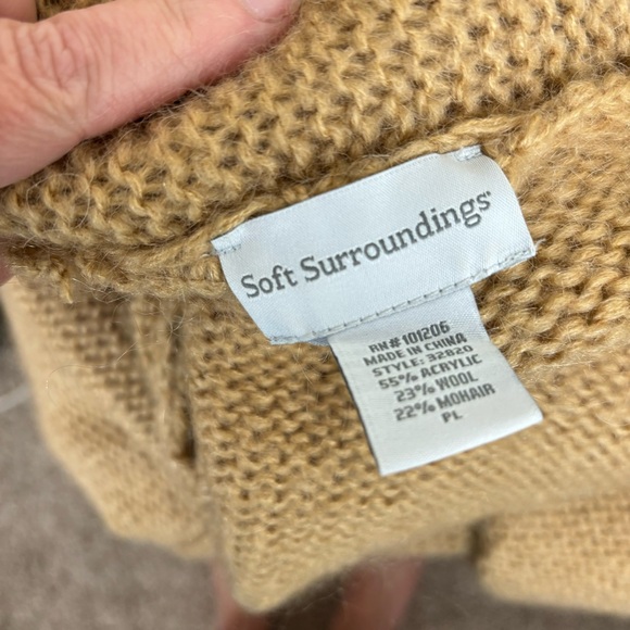 Soft Surroundings Telluride duster topper/camel cardigan sweater-Woman’s PL - Picture 13 of 14